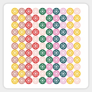 Colorful Christmas snowflakes pattern Sticker